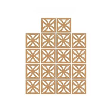 Imagem de Kit Placas Divisórias De Ambientes 29x29 Mdf Sala Quarto Cozinha Decoração Casa Moderna (Kit 18 Placas Cobogó)