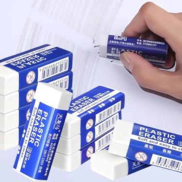 Imagem de Pacote com 25 borrachas de lápis, pequenas borrachas de vinil de plástico para escola e escritório