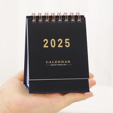 Imagem de Mini calendário de mesa 2024-2025, calendário de mesa pequeno de julho de 2024 a dezembro de 2025 18 calendário mensal de mesa para escritório em casa, preto