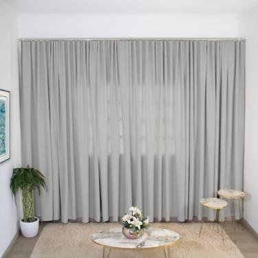 Imagem de Cortina Blackout Grande Sala Quarto Trilho Suíço 6,00 X 2,70 (Cinza)