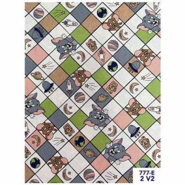 Imagem de Tecido Tricoline Quadrados Marrom - Ibirapuera - 50 cm x 150 cm