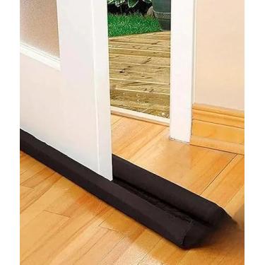 Imagem de Vedadores De Porta Duplos | Isolante AcúStico E Vedador Contra Poeira, Insetos E Umidade(KIT 3 VEDA PORTA PRETO)