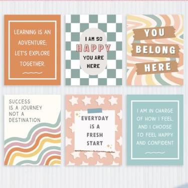 Imagem de 6 peças de impressões de arte de parede de psicologia terapia decoração de escritório, afirmações positivas decoração de parede aconselhamento escritório deve ter, saúde mental pôsteres presentes para