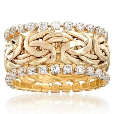 Imagem de Anéis de noivado de zircônia cúbica branca banhada a ouro, alianças de noivado, alianças de compromisso, festas noturnas, presentes de dia dos namorados, alianças de eternidade para mulheres, 8, Cobre