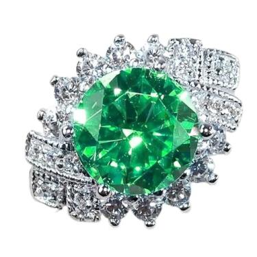 Imagem de Anéis de noivado de zircônia cúbica banhados a ouro branco, alianças de compromisso, festas noturnas, presentes de dia dos namorados, alianças de eternidade para mulheres, 8, Cobre, Sem pedra preciosa