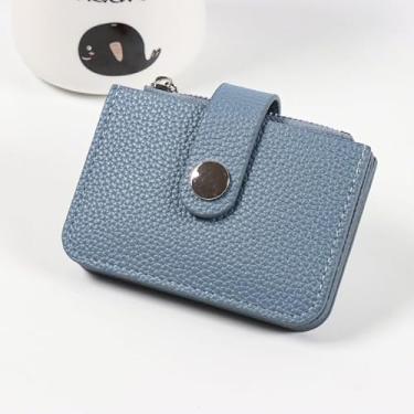 Imagem de Bolsa de moedas texturizada de grão de seixo, elegante e compacta, perfeita para viagens, viagens diárias e uso doméstico, Azul, Tendência