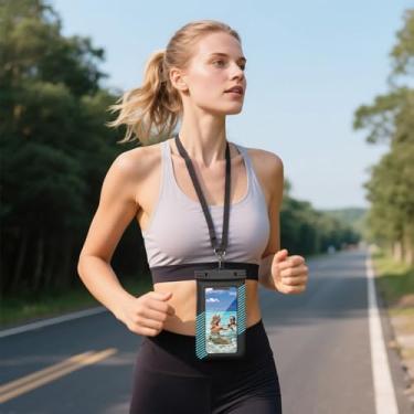 Imagem de Bolsa de telefone impermeável à prova d'água com cordão flutuante à prova d'água bolsa seca (verde menta)