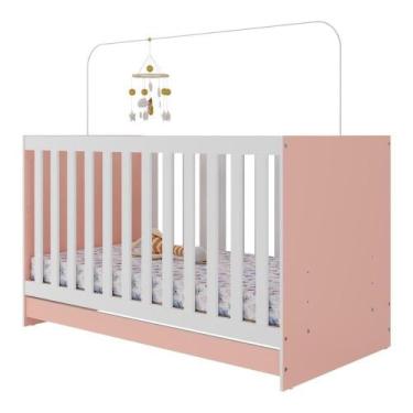 Imagem de Berço 3 Em 1 Com Colchão Incluso Doce De Leite Multimóveis Mp4244 Rosa