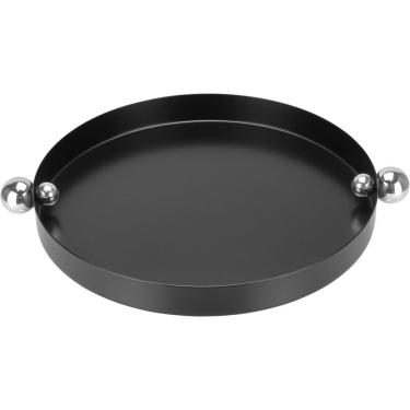Imagem de Bandeja Decorativa Redonda Home&co Metal 3x27x27cm Preto
