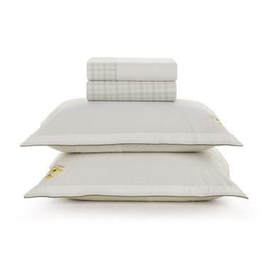 Imagem de Jogo De Cama Queen Karsten 200 Fios 100% Algodão Florata Branco