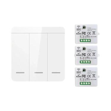 Imagem de Interruptor De Luz Sem Fio Mini Controle Remoto 433MHz 1/2/3 Gang Tran