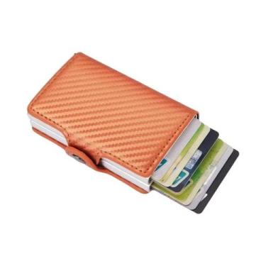 Imagem de Carteira Minimalista De Metal Com Bloqueio RFID Em Fibra De Carbono Pa