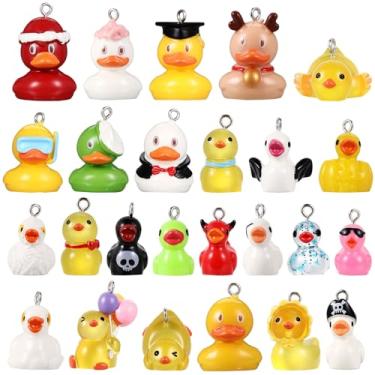 Imagem de Misdary 25 peças de pingentes de resina de pato para fazer joias, pingentes coloridos, miçangas, enfeites para colar e pulseira DIY (estilo duck)