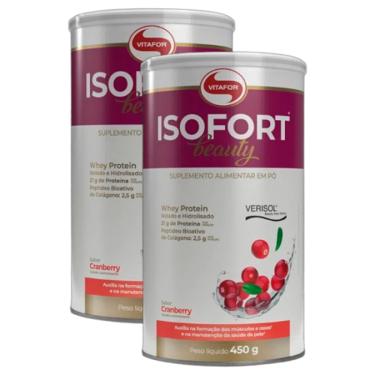 Imagem de Kit 2X: Isofort Beauty Whey Protein Cranberry Vitafor 450g