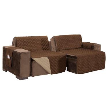 Imagem de Protetor De Sofá Retrátil Dupla Face Microfibra 1,80m - -caqui