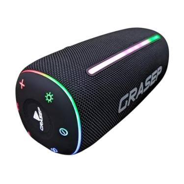 Imagem de Caixa de Som Bluetooth 5.3 Portátil, 35W RMS, RGB, Bateria 4000mAh, IPX6 à Prova D'água, TWS, com Microfone, Rádio FM (Cinza)