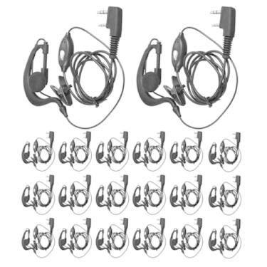 Imagem de Mimorou 20 pares de fones de ouvido Walkie Talkie com microfone, 2 pinos, rádio bidirecional, fone de ouvido com microfone, gancho único, compatível com Baofeng UV-5R BF-888S Arcshell Retevis H-777