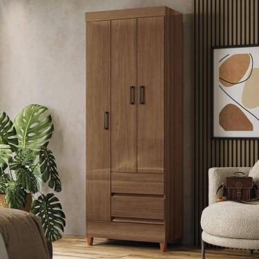 Imagem de Guarda-Roupa Solteiro Fit 3 Portas 2 Gavetas Jequitiba - Santos Andirá