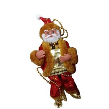 Imagem de CarpNettore Papai Noel Escalando, Papai Noel Elétrico em Corda, Decoração de Natal Musical E Animada para Lareira, Vermelho, Tamanho real