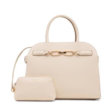 Imagem de Anne Klein Bolsa feminina média curvada com alça conversível, pergaminho