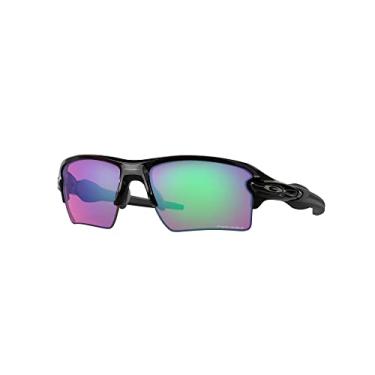 Imagem de Oakley Pacote de óculos de sol OO9188: OO 9188 FLAK 2.0 XL 918805 Kit de acessórios de coleira preta polida e azul grande