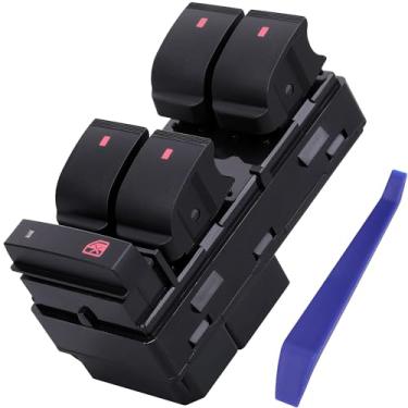 Imagem de Power Window Control Switch Compatible with GMC Acadia 2007-2016 Replace OEM 20945224 901-990 Front Left Driver Side Button, Red Light