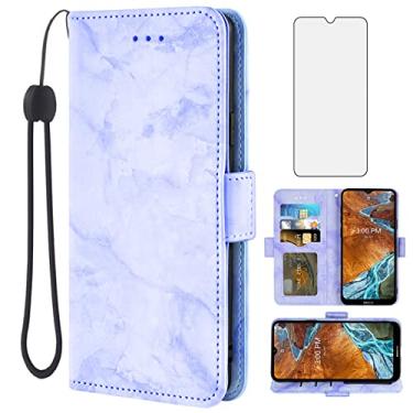 Imagem de Asuwish Capa de telefone para Nokia G300 5G N1374DL com protetor de tela de vidro temperado e capa carteira de mármore flip porta-cartão suporte suporte acessórios de celular de couro NokiaG300 G 300