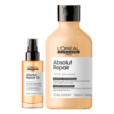 Imagem de L'Oréal Professionnel Absolut Repair Kit Shampoo + Óleo, Kit