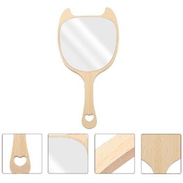 Imagem de Espelho De Mão Com Moldura Orelha De Gatinho Para Maquiagem - Saz, Ova