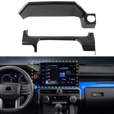 Imagem de CTH Para Toyota Tacoma 2024 2025 painel odômetro moldura decorativa acessórios de carro 2 peças (serve apenas para tela de 14,3 polegadas)