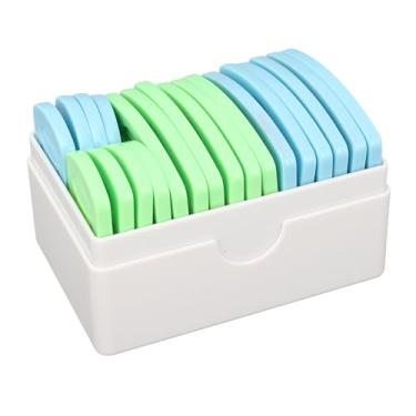 Imagem de SUNGOOYUE Conjunto de Agulhas de Bloqueio de tricô Azul Verde de Aço Inoxidável, 20 Peças para Alongamento Uniforme de Suéteres para Estúdios Profissionais