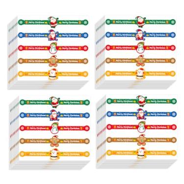 Imagem de Etiquetas de vedação de embalagem de varejo de alimentos, 200 peças, adesivos de selagem de alimentos longos de Natal, suprimentos de panificação feitos à mão