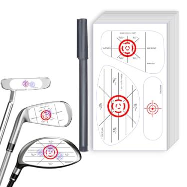 Imagem de Aileway Fita de impacto de golfe - adesivos de ataque de alta resolução para clubes de ferro, madeira e fairway, sem resíduos, etiquetas de impacto de treinamento de balanço