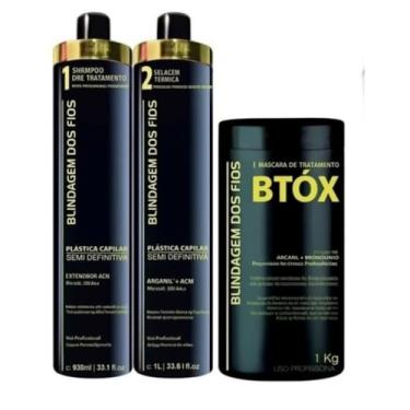 Imagem de Blindagem dos Fios + B'ottox Capilar Profissional | Hidratação, Redução de Volume e Brilho Intenso – 3 Passos de Tratamento Avançado