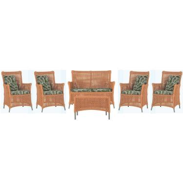 Imagem de Jogo Sofá 4 Poltronas E Mesa Igapó Fendi E5 Trama  Terra Cota