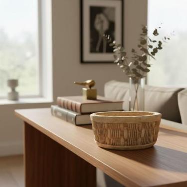 Imagem de Cachepot Vaso De Cimento Redondo Bacia Decoração Jardim - NoBrand