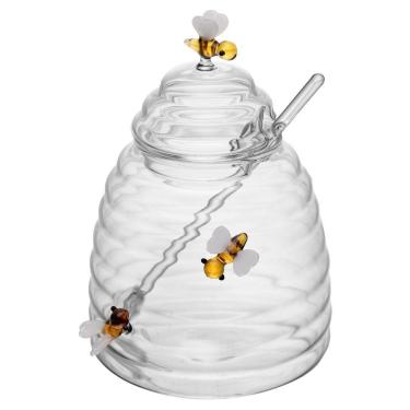 Imagem de Açucareiro De Vidro Com Colher E Tampa Lovely Bee 500 Ml Lyor