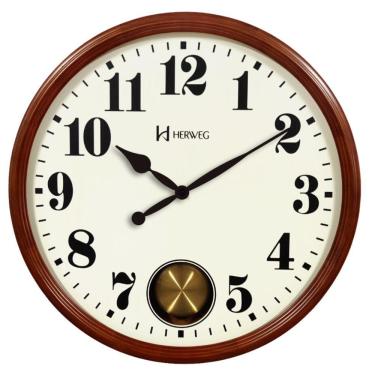 Imagem de Relógio De Parede Herweg Com Pêndulo Em Madeira