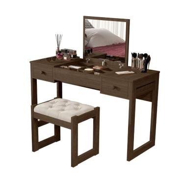 Imagem de Escrivaninha Penteadeira Com Espelho E Banqueta Luanda Fenix Legno