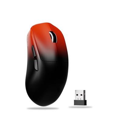 Imagem de EWEADN X23Pro Mouse para jogos sem fio, mouse para jogos 2,4G/BT5.0/USB-C Esports, mouse leve de 800 mAh, mouse sem fio de 12000 DPI com 6 botões programáveis, para laptop/PC/Mac, preto-vermelho