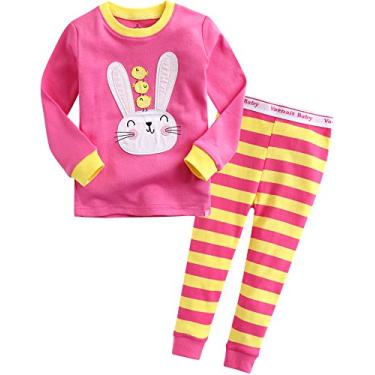Imagem de VAENAIT BABY Conjunto de pijama infantil 100% algodão 12M-12 anos de idade para meninos e meninas, Swing Chicks, 3 Anos