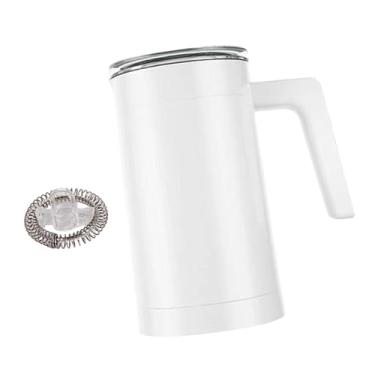 Imagem de IEUDNS Espumador elétrico com vaporizador, capacidade de 350 ml (11,8 oz), 4 configurações ajustáveis, espuma quente e fria para macchiato, Branco