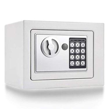 Imagem de SAFECofre de segurança de caixa digital eletrônica pequena com fechadura de combinação de eletrônicos digitais, cofre de parede seguro para móveis para joias dinheiro documento, 23 x 17 x 17 cm