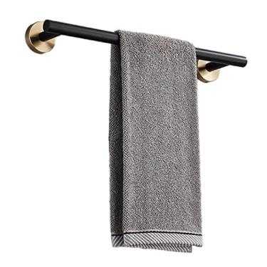 Imagem de Moderno suporte de barra de toalha de aço inoxidável montado na parede para banheiro cozinha 30 cm a 60 cm suporte de haste única em acabamento preto dourado