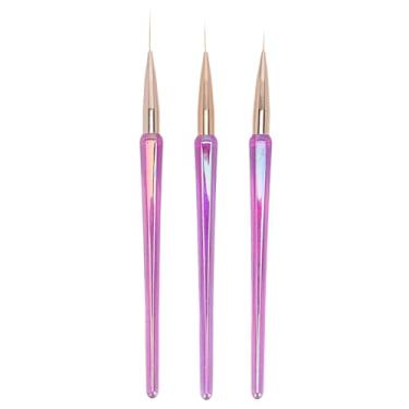 Imagem de Conjunto de pincéis para arte em unhas Super fino Pincéis para listras de arte em unhas para desenho, pintura, designs de unhas profissionais, unhas de gel UV, uso em salão de