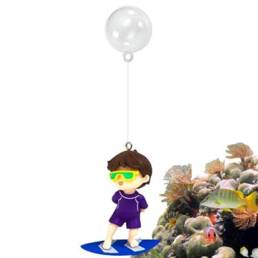 Imagem de Decorações de aquário | Desenho animado de decoração de aquário de peixes, pingente flutuante de visualização de mergulhador gordo, brinquedos Betta, desenhos animados, brinquedos de ornamentos