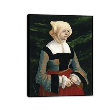 Imagem de Pôster de parede Albrecht Altdorfer Retrato de uma mulher Giclee impressões em tela Albrecht Altdorfer decoração de parede para sala de estar quarto banheiro decoração de casa 50 x 40 cm (20 x 16