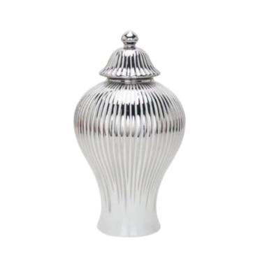 Imagem de ADAOQIN Jarra decorativa de gengibre vaso decorativo de cerâmica chinesa de gengibre vasos florais com tampa, vaso de porcelana esmaltado dourado, potes de templo, jarra de armazenamento de chá