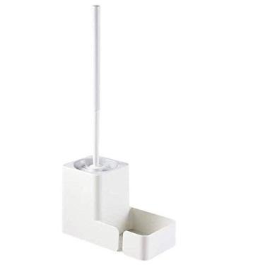 Imagem de SPOUR Escova de vaso sanitário, conjunto com piso moderno e elegante - Suporte de escova montado na parede sem armazenamento artefato banheiro multifuncional suporte de escova de vaso sanitário