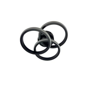 Imagem de Plafon Moderno Aros Preto 25cm Led 27W 3 em 1 Bivolt 16213-PL